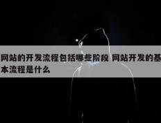 网站的开发流程包括哪些阶段 网站开发的基本流程是什么