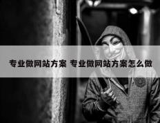 专业做网站方案 专业做网站方案怎么做