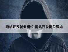 网站开发就业岗位 网站开发岗位要求