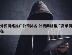 外贸网络推广公司排名 外贸网络推广高手何在