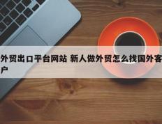 外贸出口平台网站 新人做外贸怎么找国外客户