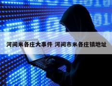 河间米各庄大事件 河间市米各庄镇地址