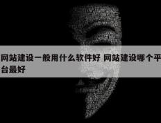 网站建设一般用什么软件好 网站建设哪个平台最好