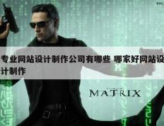 专业网站设计制作公司有哪些 哪家好网站设计制作