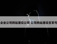 企业公司网站建设公司 公司网站建设百家号