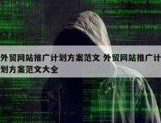 外贸网站推广计划方案范文 外贸网站推广计划方案范文大全