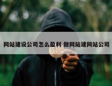 网站建设公司怎么盈利 做网站建网站公司