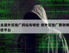 自建外贸推广网站有哪些 做外贸推广要做哪些平台