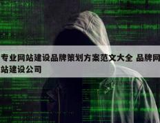 专业网站建设品牌策划方案范文大全 品牌网站建设公司