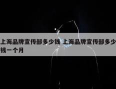 上海品牌宣传部多少钱 上海品牌宣传部多少钱一个月