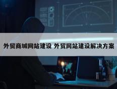 外贸商城网站建设 外贸网站建设解决方案