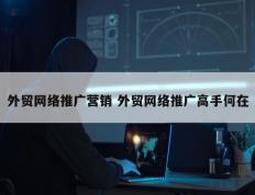 外贸网络推广营销 外贸网络推广高手何在