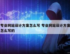 专业网站设计方案怎么写 专业网站设计方案怎么写的
