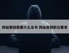 网站策划需要什么证书 网站策划职位要求