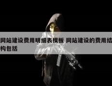 网站建设费用明细表模板 网站建设的费用结构包括