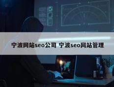 宁波网站seo公司 宁波seo网站管理