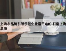 上海市品牌引领示范企业是干啥的 打造上海品牌