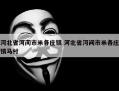 河北省河间市米各庄镇 河北省河间市米各庄镇马村