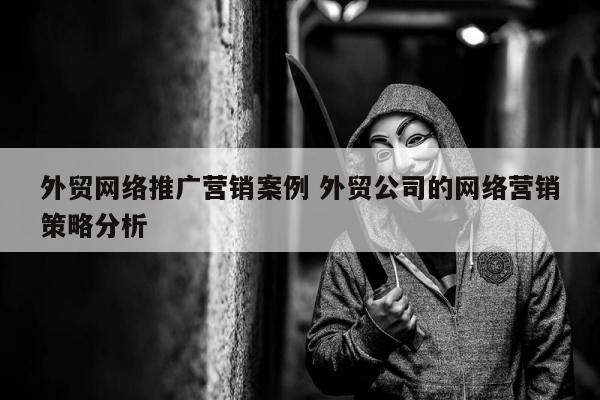 外贸网络推广营销案例 外贸公司的网络营销策略分析