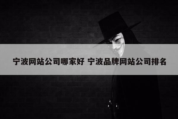 宁波网站公司哪家好 宁波品牌网站公司排名