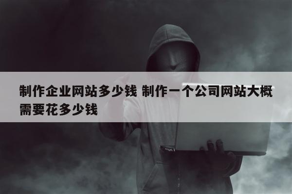 制作企业网站多少钱 制作一个公司网站大概需要花多少钱