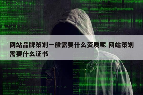 网站品牌策划一般需要什么资质呢 网站策划需要什么证书