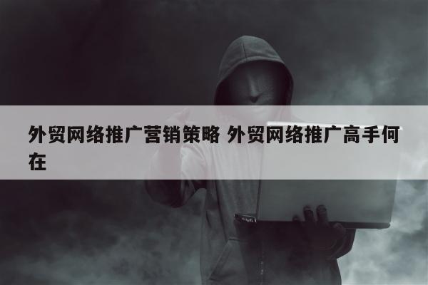 外贸网络推广营销策略 外贸网络推广高手何在