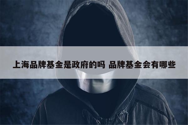 上海品牌基金是政府的吗 品牌基金会有哪些