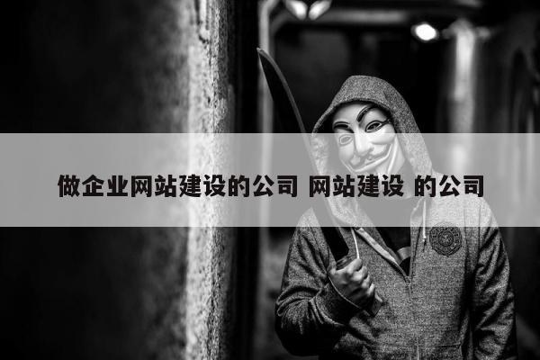 做企业网站建设的公司 网站建设 的公司