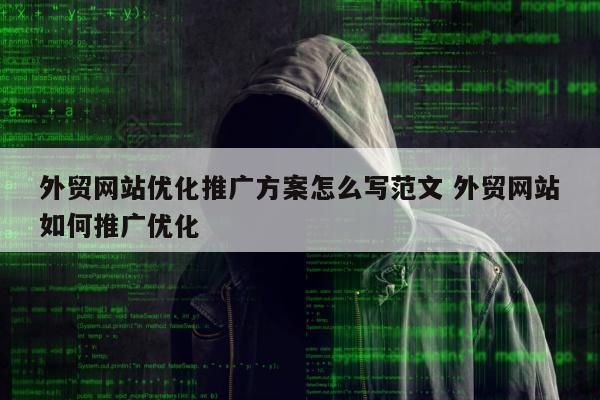 外贸网站优化推广方案怎么写范文 外贸网站如何推广优化