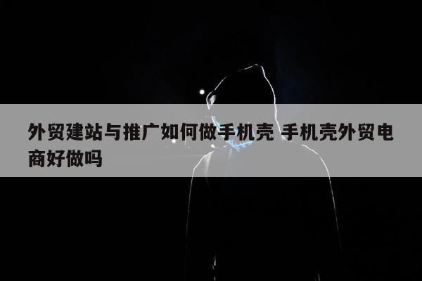 外贸建站与推广如何做手机壳 手机壳外贸电商好做吗