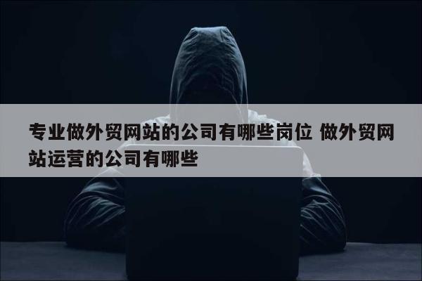 专业做外贸网站的公司有哪些岗位 做外贸网站运营的公司有哪些