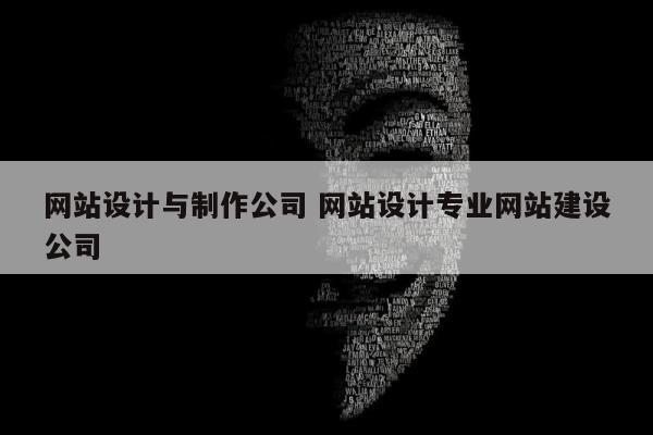 网站设计与制作公司 网站设计专业网站建设公司