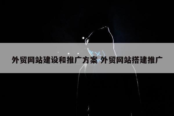 外贸网站建设和推广方案 外贸网站搭建推广